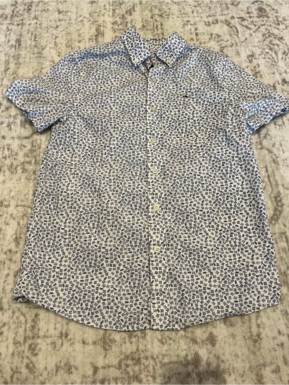 Vineyard Vines Boys Short Sleeve Button-Down Shirt | Size Medium (12/14)